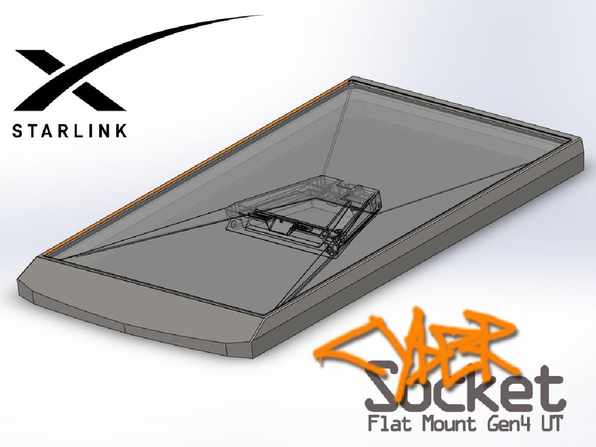 Starlink Standard Gen 4 CyberSocket de montagem plana