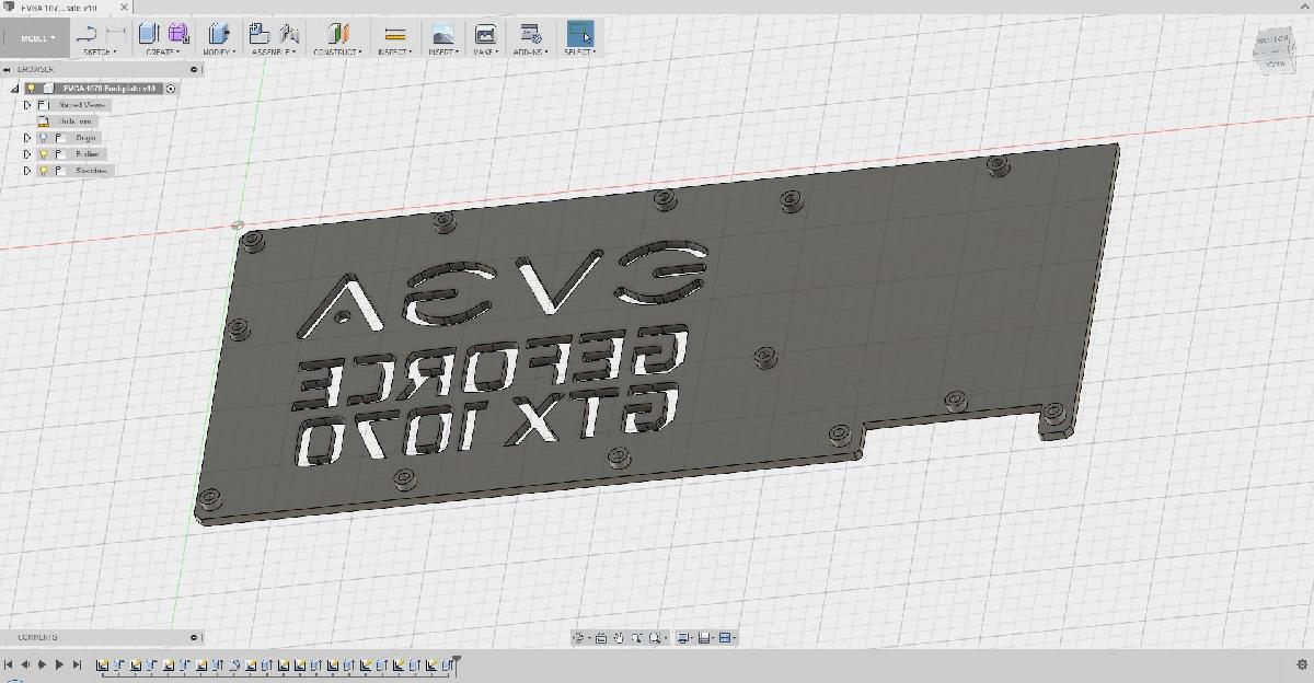 Placa traseira personalizada EVGA GTX 1070 FTW