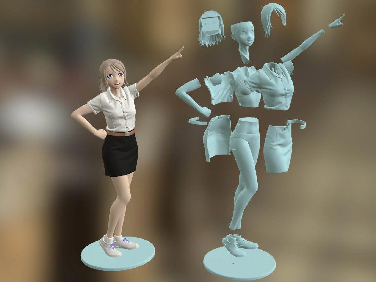 Figura imprimivel em 3D da Freshy Girl