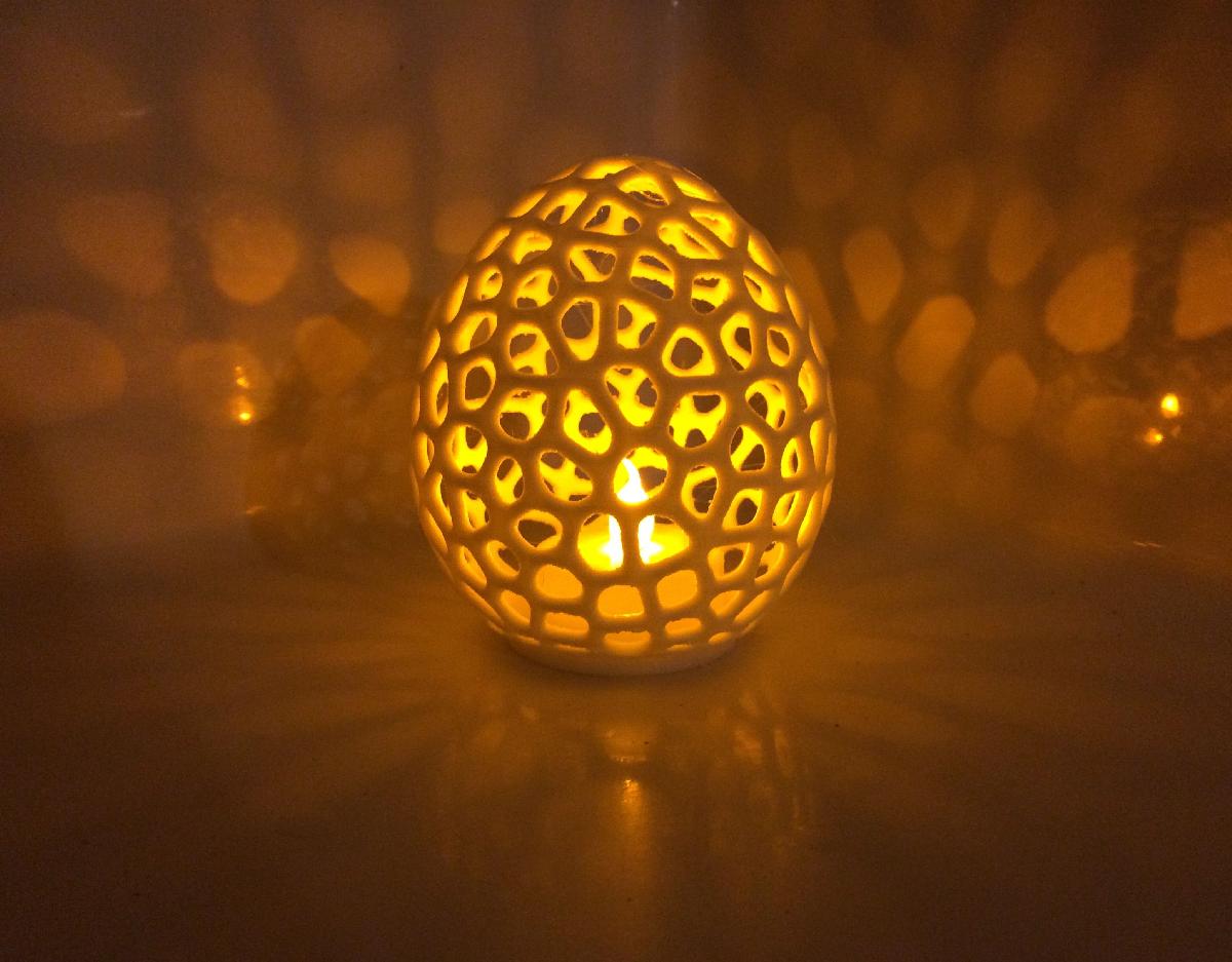 Abajur de vela LED Egg Voronoi