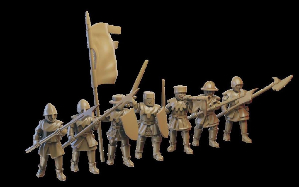 Miniaturas de infantaria medieval (modulares, 32 mm)
