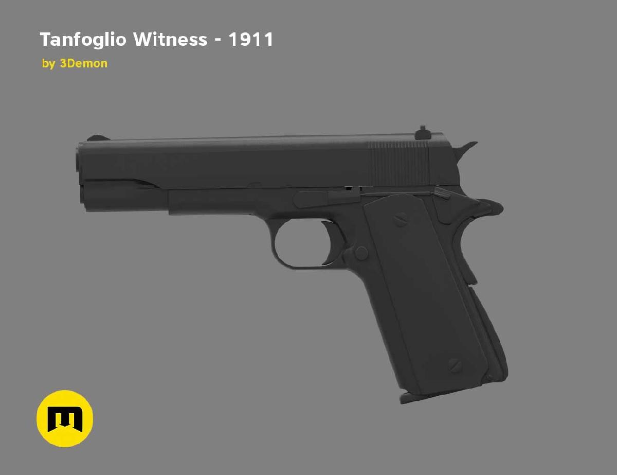 Tanfoglio Witness 1911 Pistola Low poly