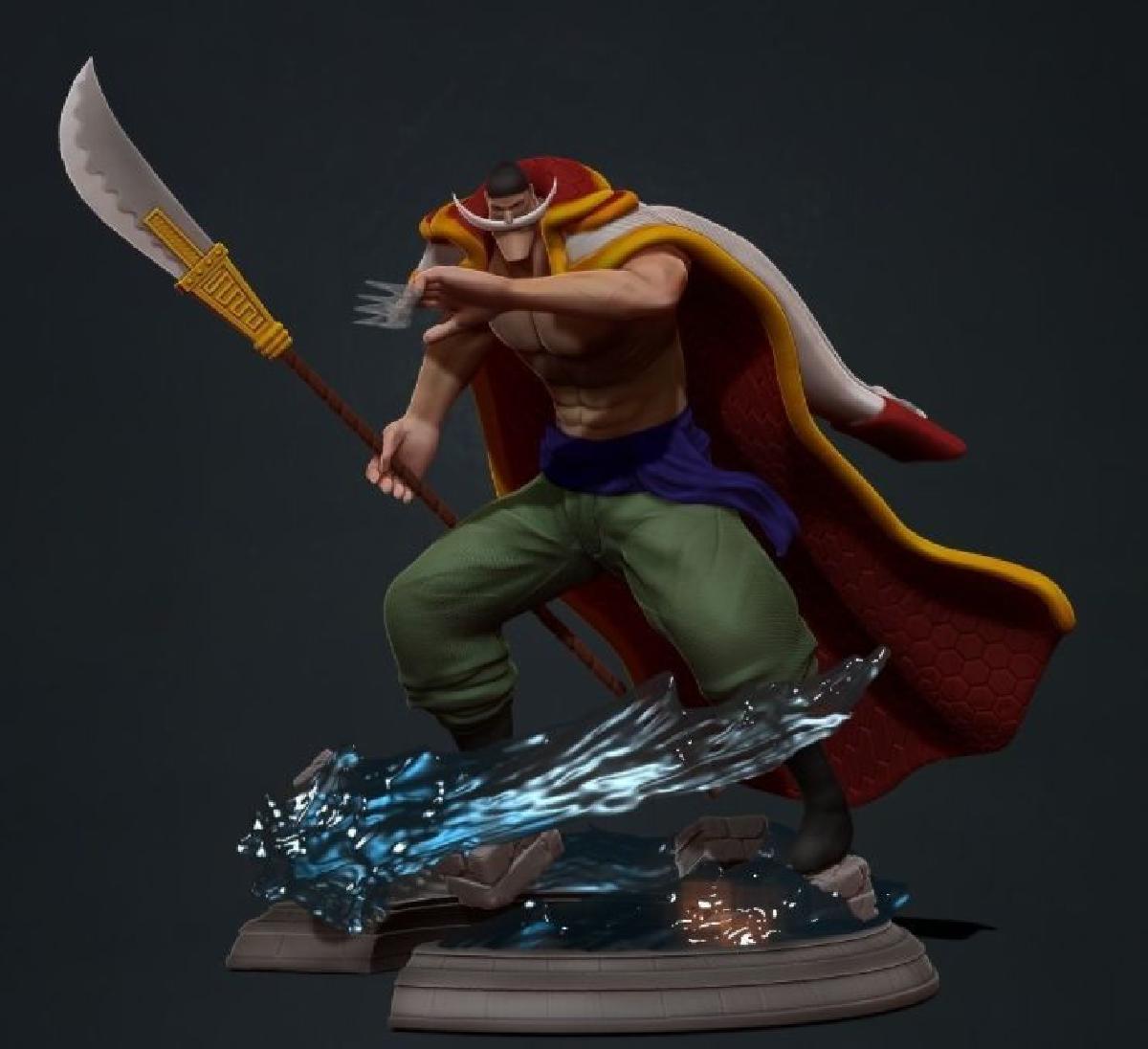 One Piece   Estatua de impressao 3D Whitebeard modelo de impressao 3D