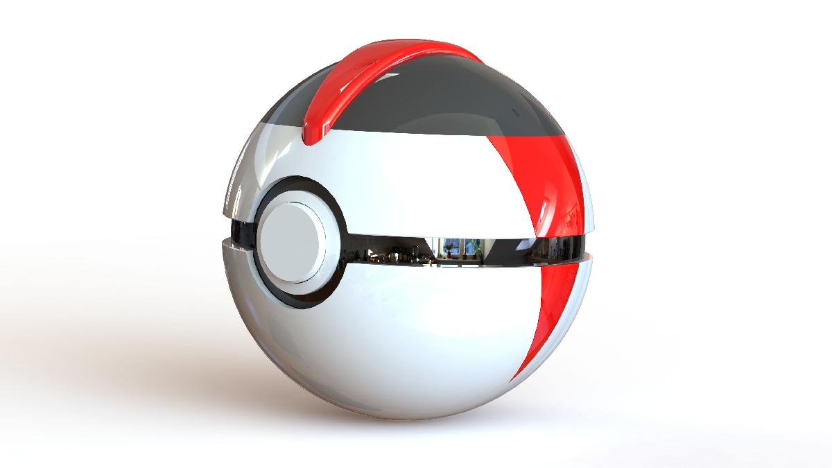 Timer Ball   PokeBall totalmente funcional com botao e dobradica