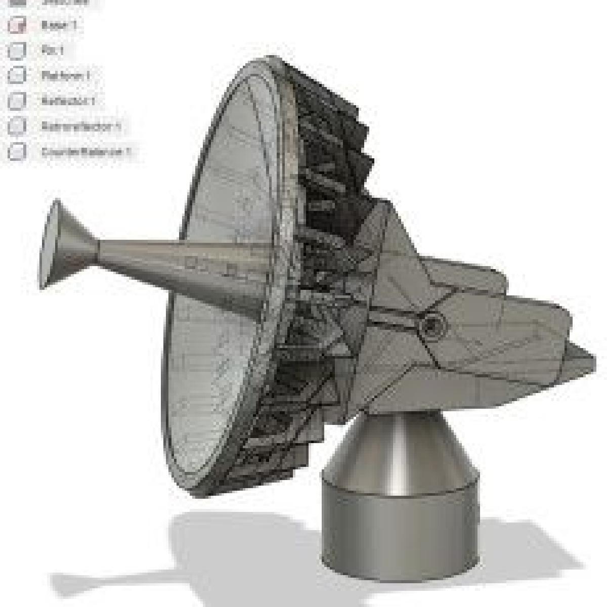 Antena parabolica fixa em miniatura
