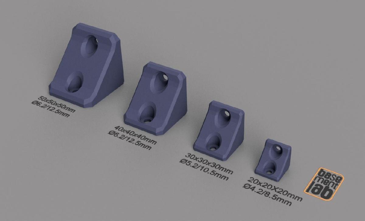Suporte de canto suportado HEAVY DUTY 2020 / 3030 / 4040 / 5050 V/T Slot Profile