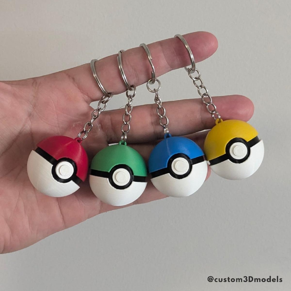 Chaveiro de Pokebola Multicolorido