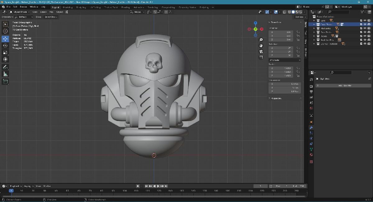 Construtor de Capacetes Space Knight   2024   Blender