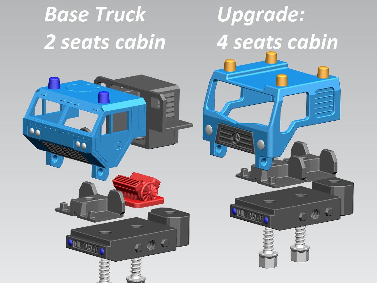 Variante de caminhao: cabine de 4 lugares   Desmontar (RECARREGADO)