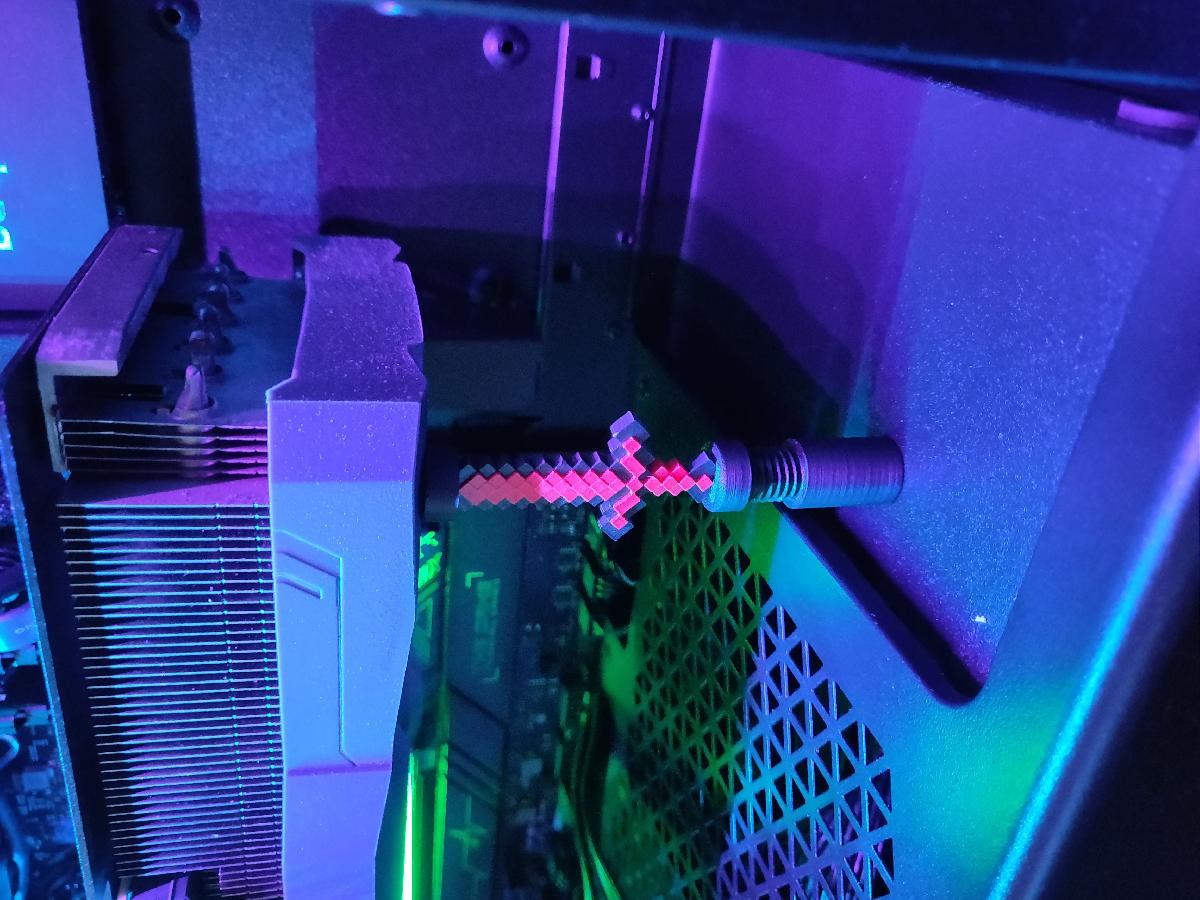Minecraft Sword Suporte GPU Anti Queda