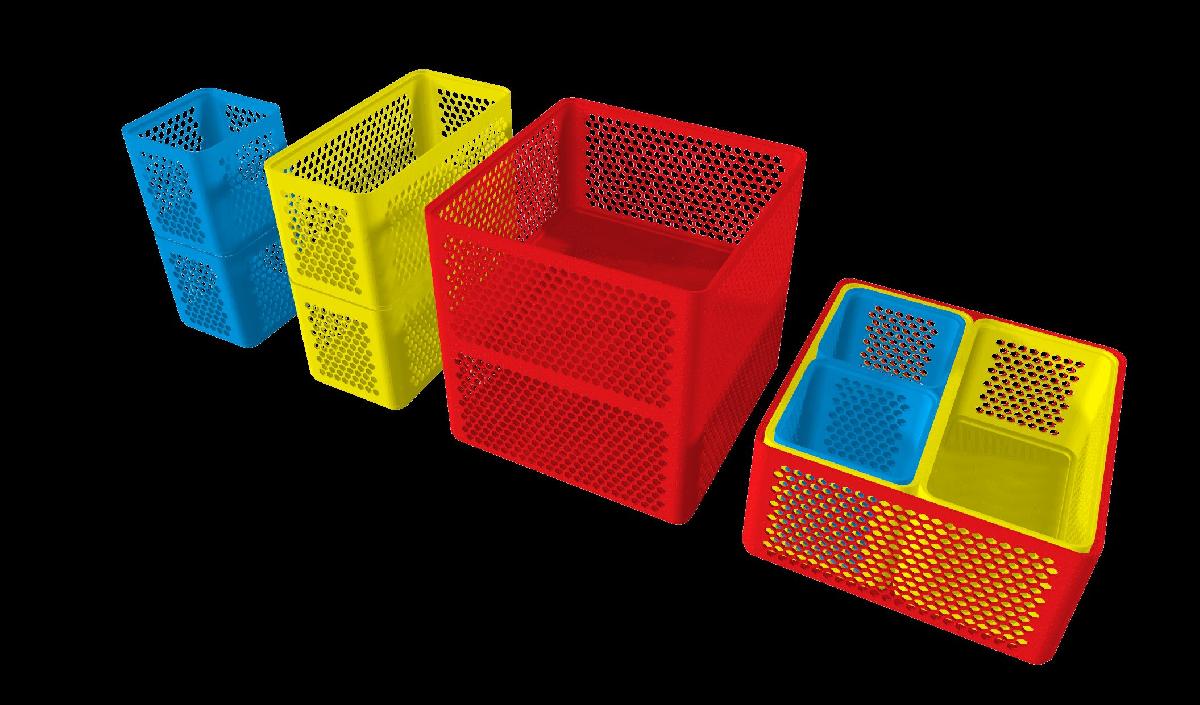 Caixas de arrumacao empilhaveis, box in box (pequenas, medias, grandes)