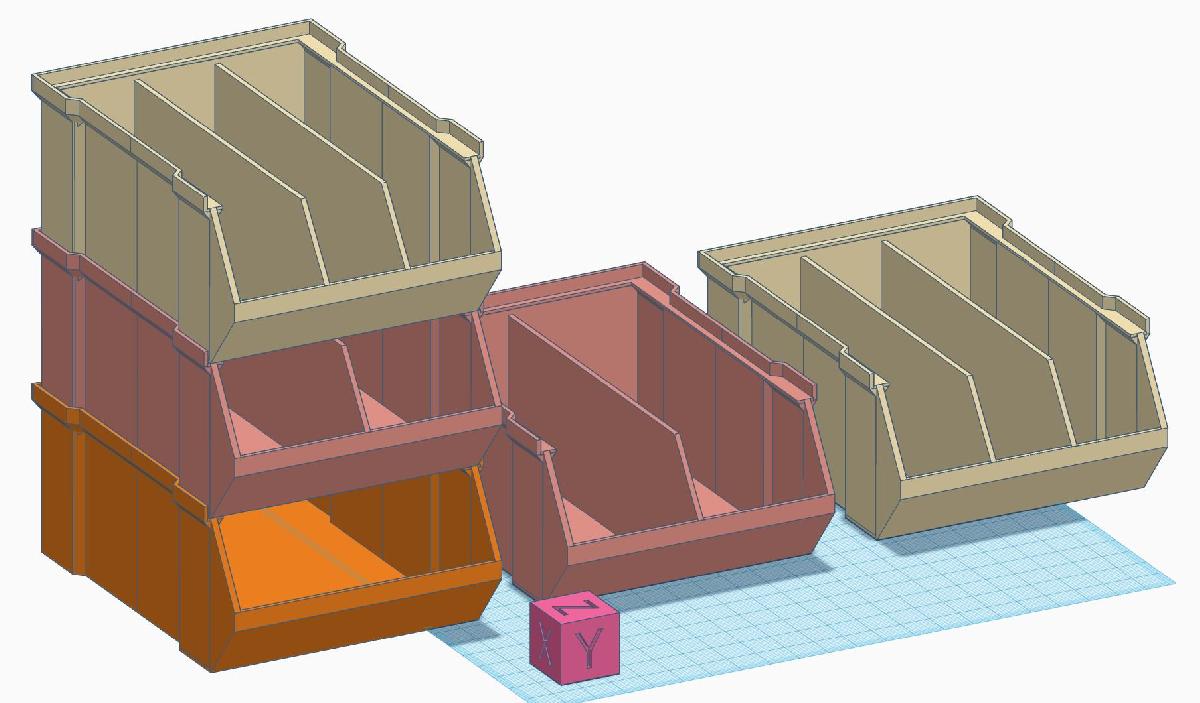 Caixa de bandeja empilhavel com divisorias