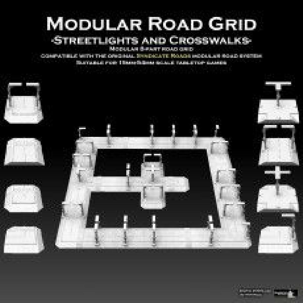 Postes de rua e faixas de pedestres modulares de grade rodoviaria