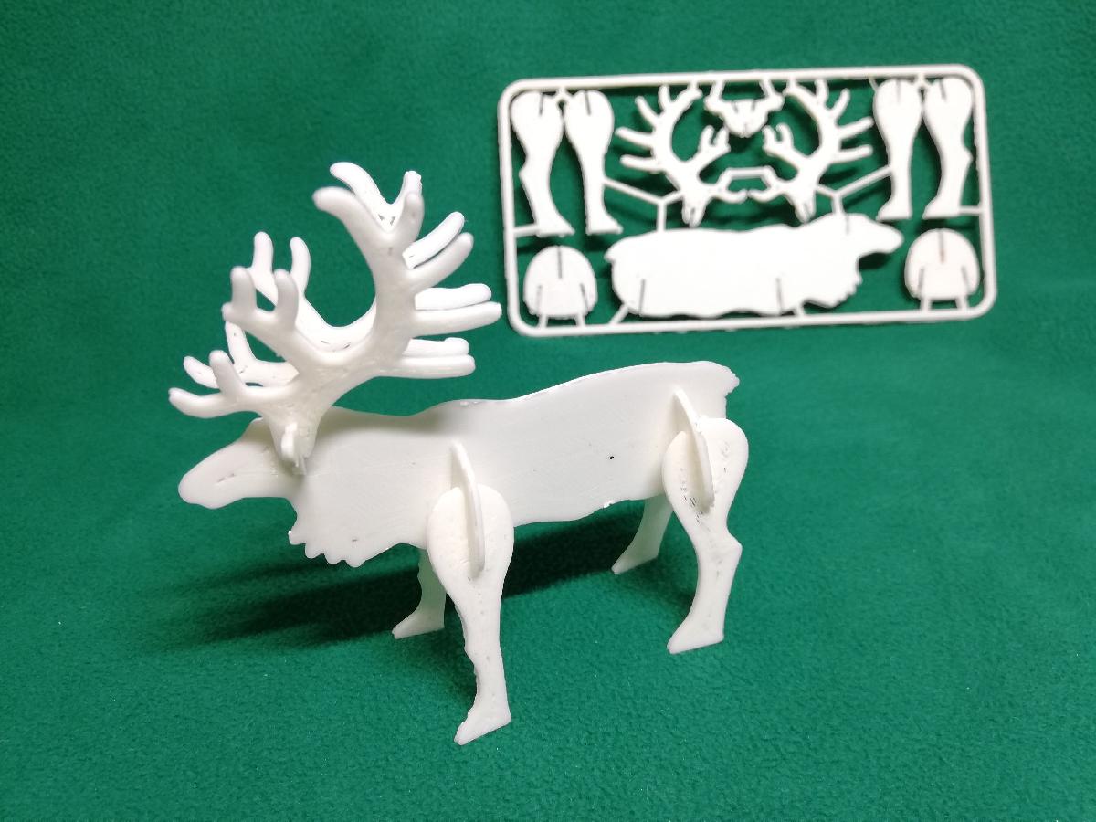 Kit de cartao de Natal de rena impressao 3D