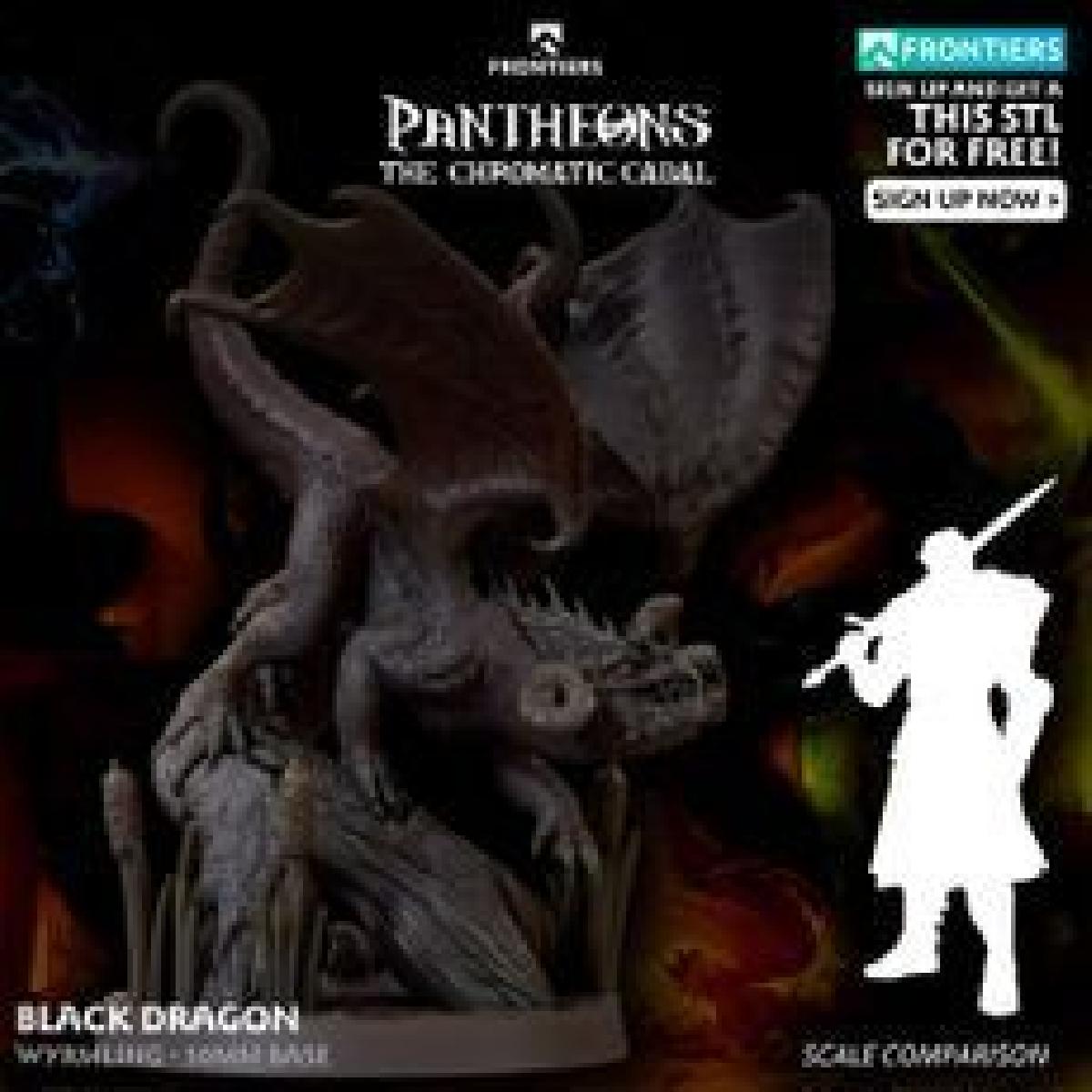 Pantheons Black Wyrmling Sorteio Pose1