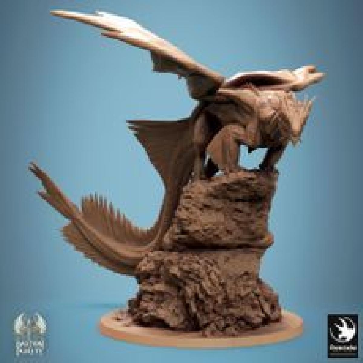 Dragao de Bronze Metalico Postura de Redesenho 2024