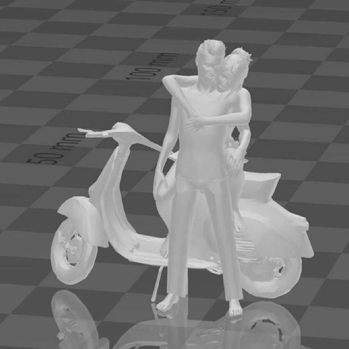 casal em vespa 1:64