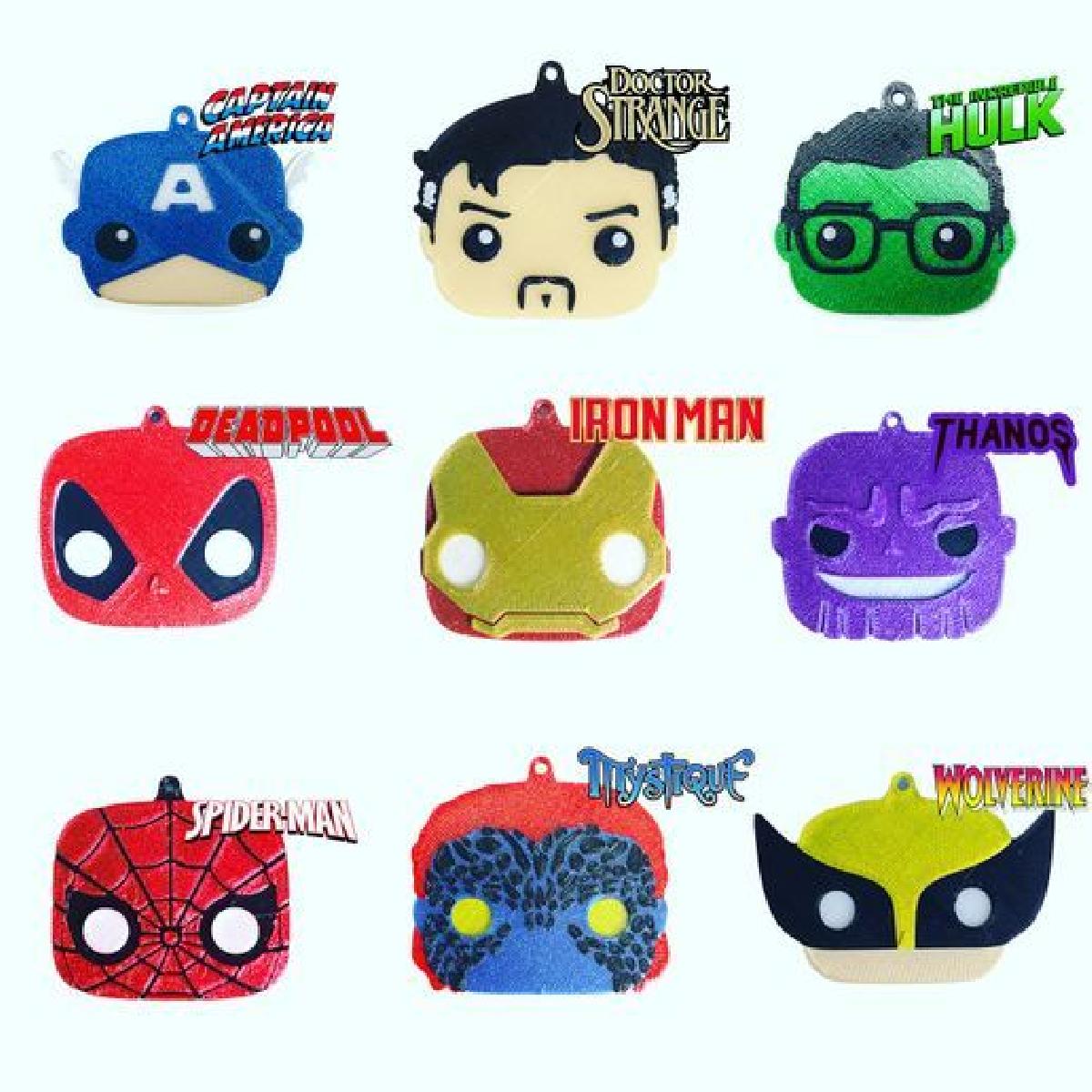 Chaveiros Super Herois/ Viloes Estilo Funko Pop