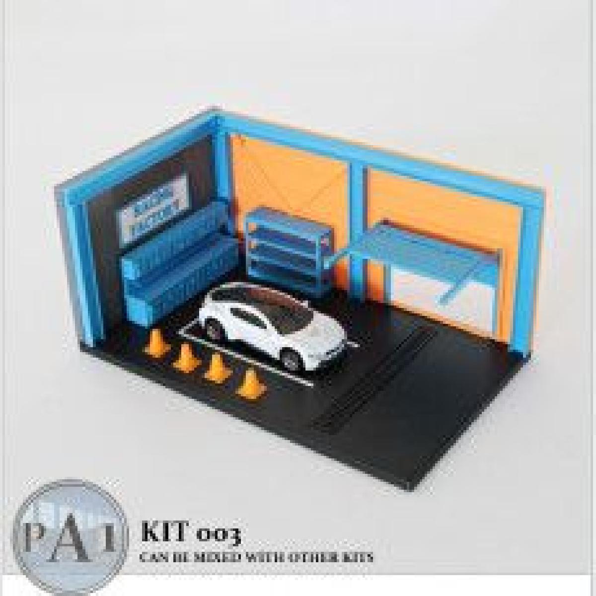 MINI DIORAMA DE GARAGEM PARA DIECASTS EM ESCALA 1/64   MODELO 003