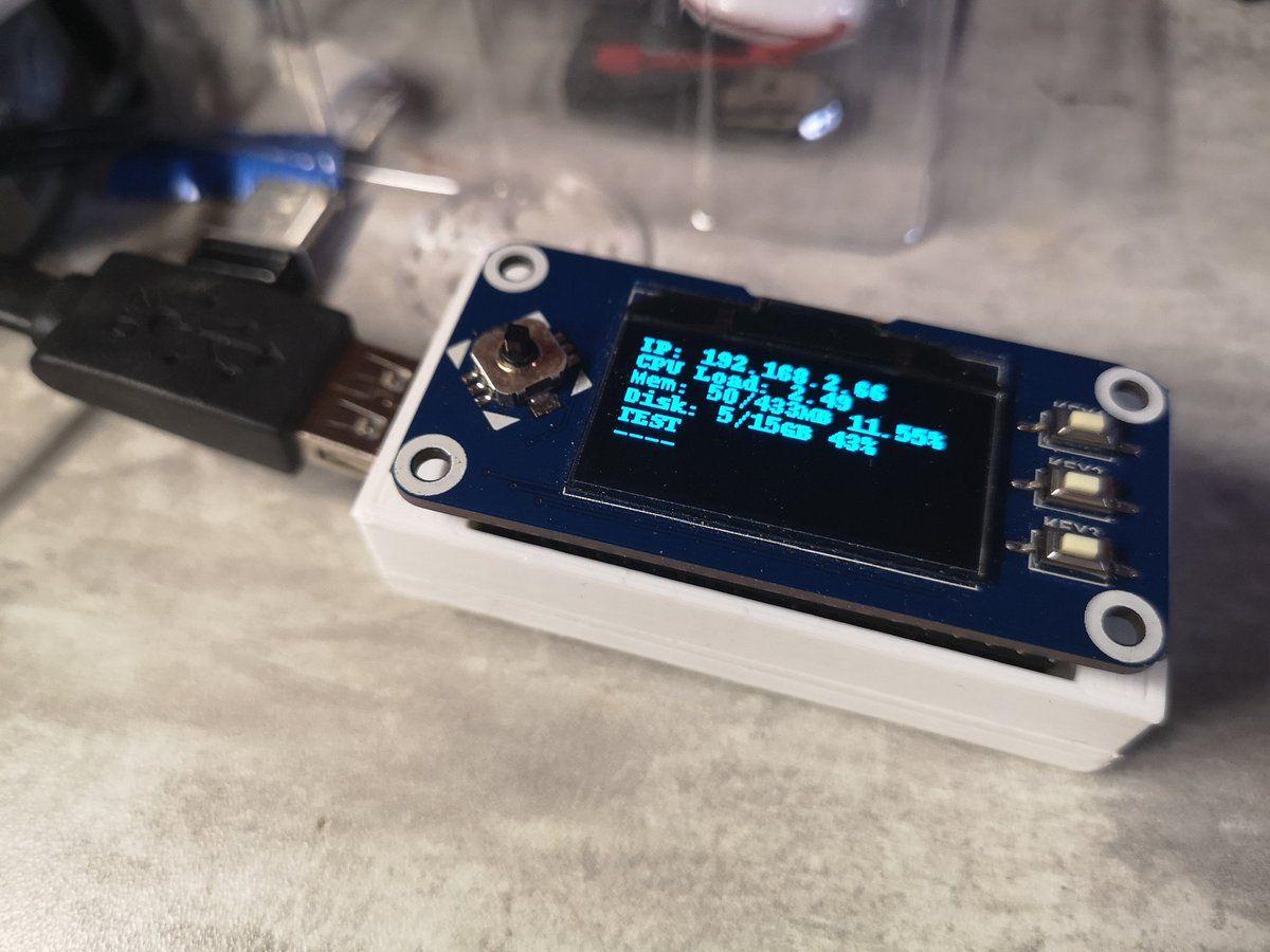 P4wnP1 Pi zero w case v2 com chapeu OLED