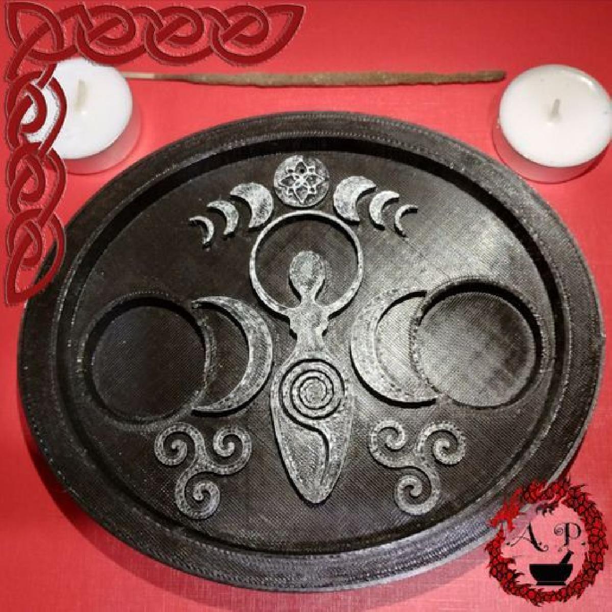 Queimador de incenso e castical WICCA