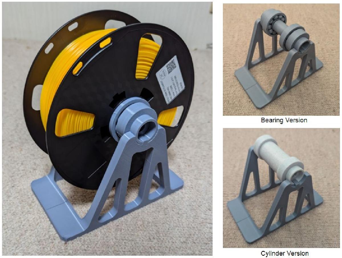 Suporte de carretel de filamento impresso completo com ROLAMENTO / CILINDRO