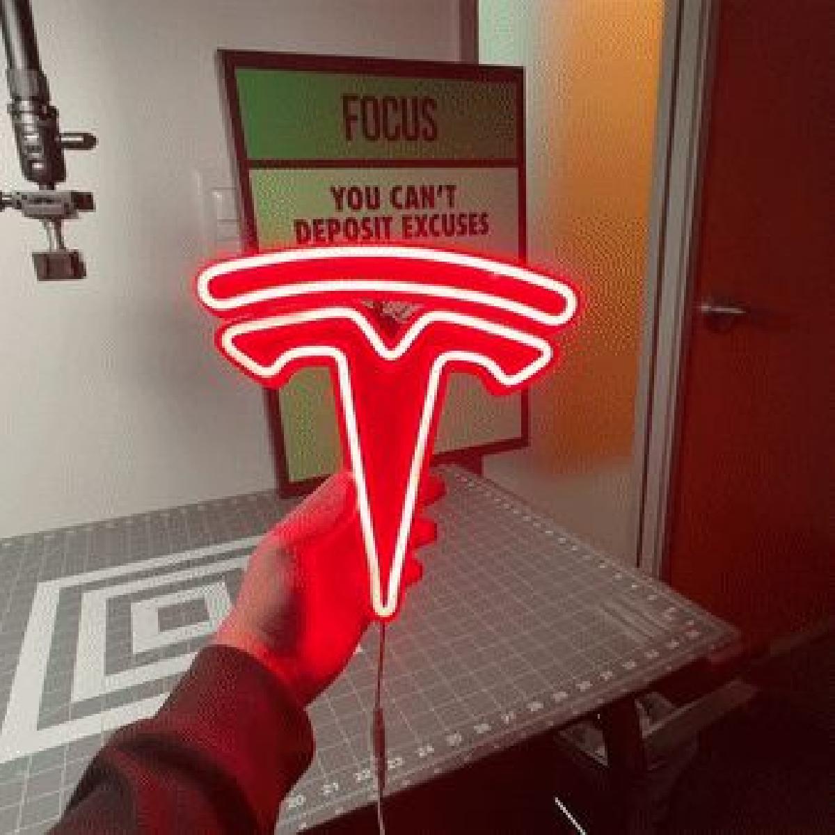 Placa de Neon TESLA Impressa em 3D com Instrucoes