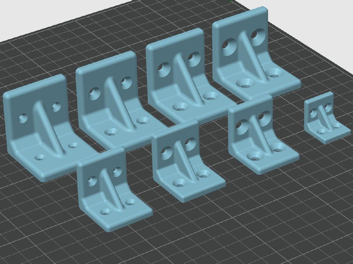 Suportes de canto 20, 30, 40 mm para DIN963, DIN965 [Dimensoes corrigidas, tamanhos de furos adicionados]