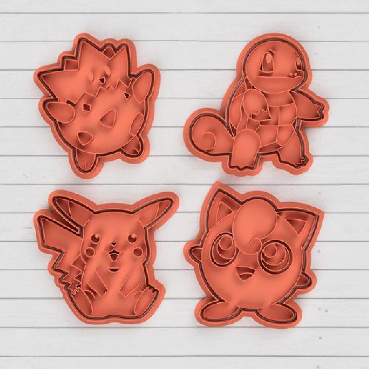 CONJUNTO DE CORTADOR DE BISCOITO POKEMON DE 4