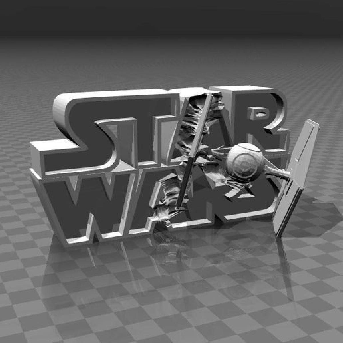 ⭐⭐⭐⭐⭐ Star Wars   logotipo 3D