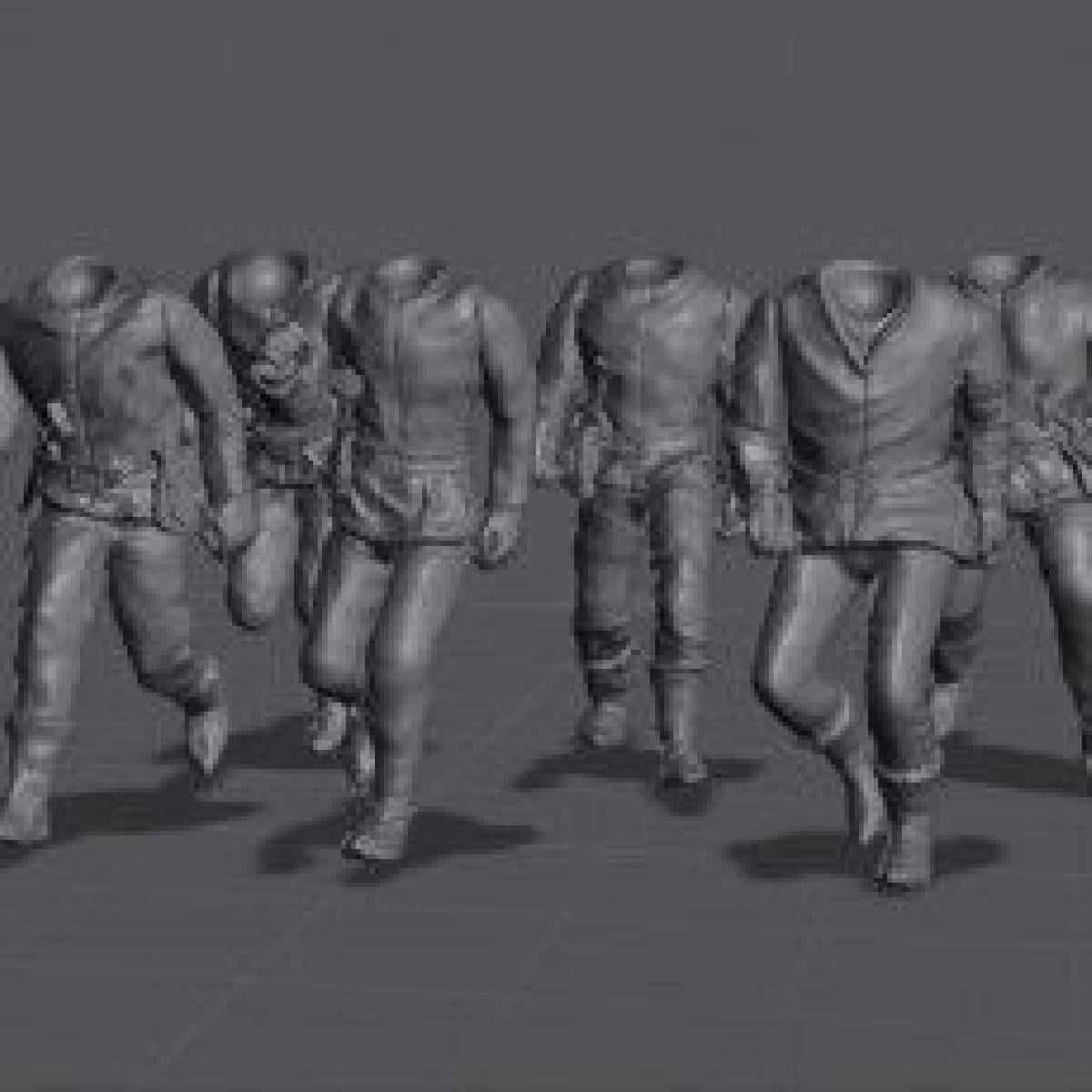 Piqueiros / Billmen em marcha sem armadura