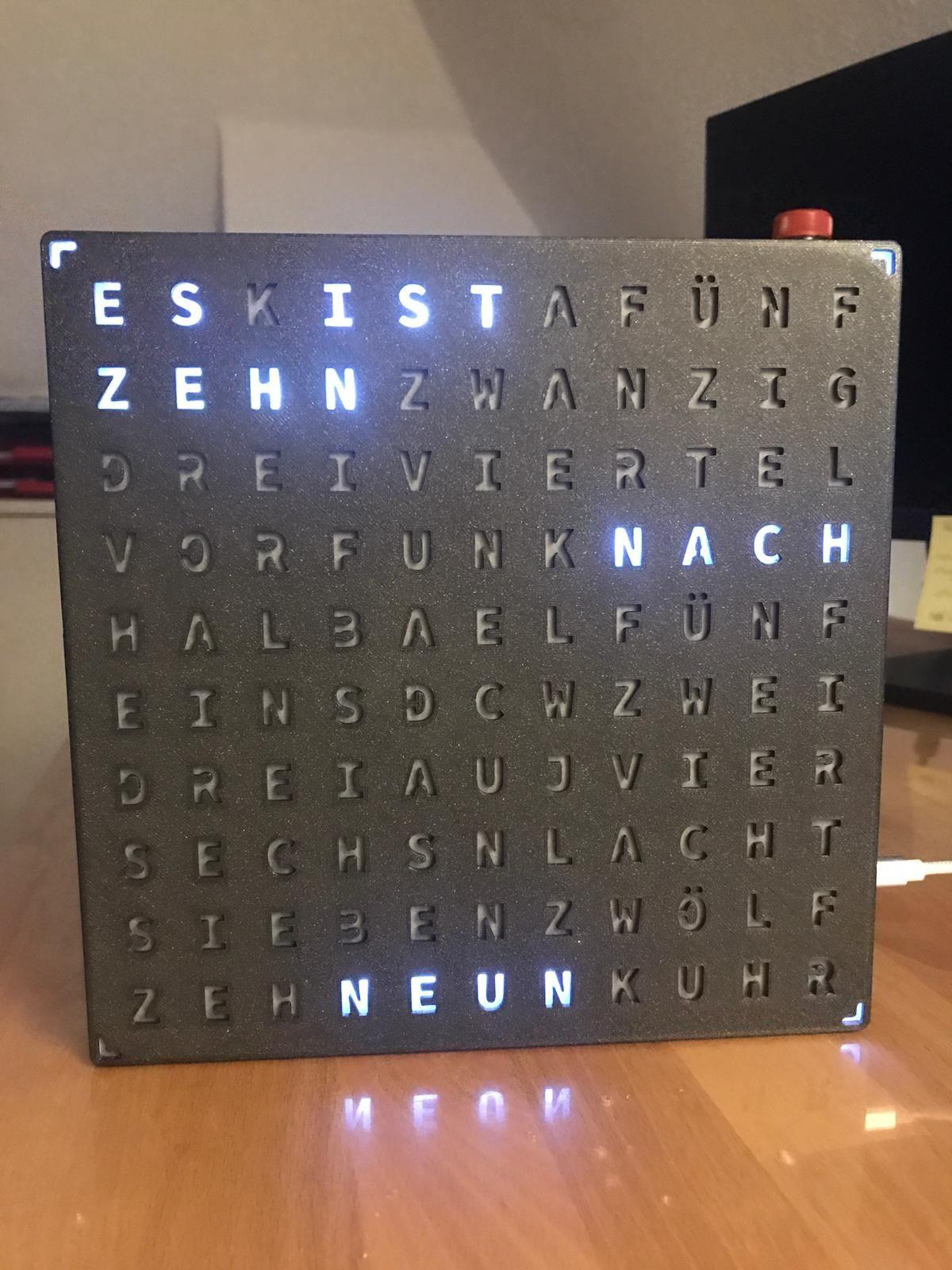 Wordclock Wortuhr ingles e alemao