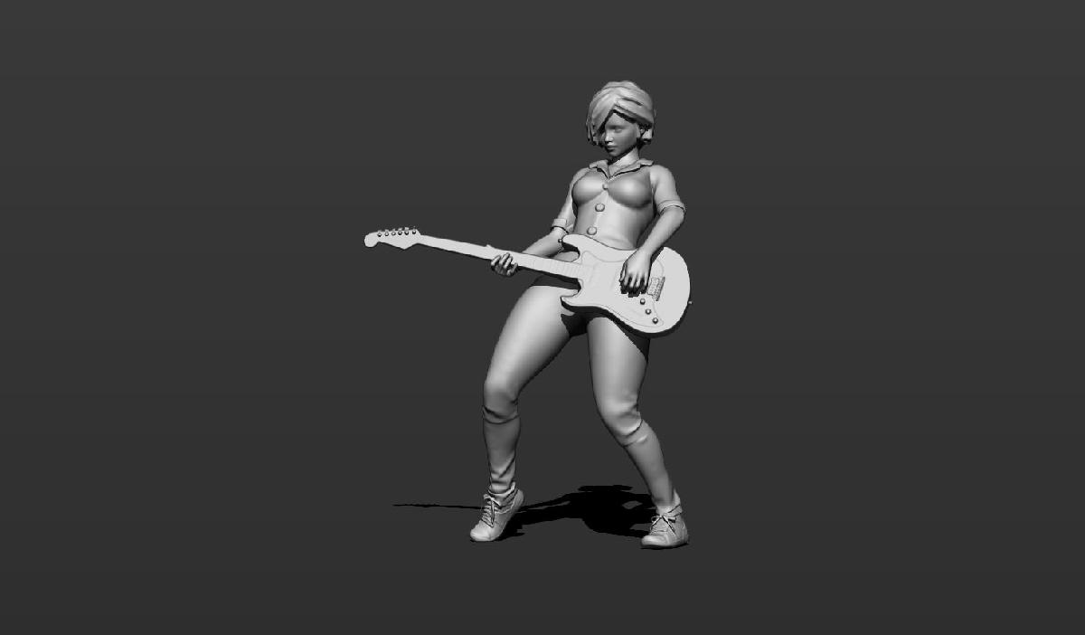Menina com uma guitarra
