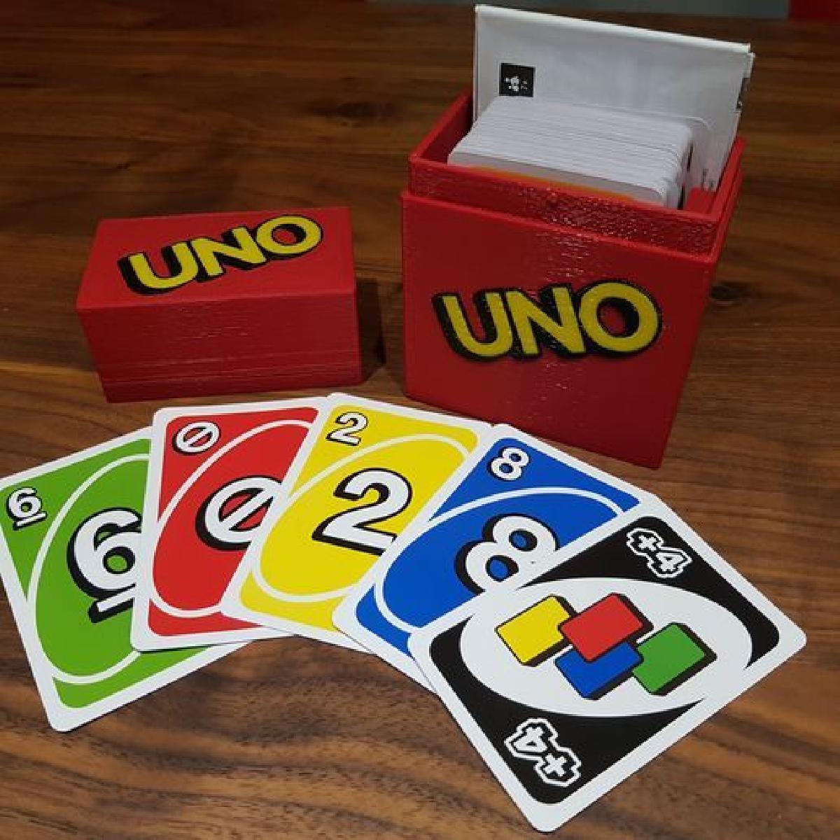 Caixa UNO Multi Color Espaco para Cartoes e Instrucoes