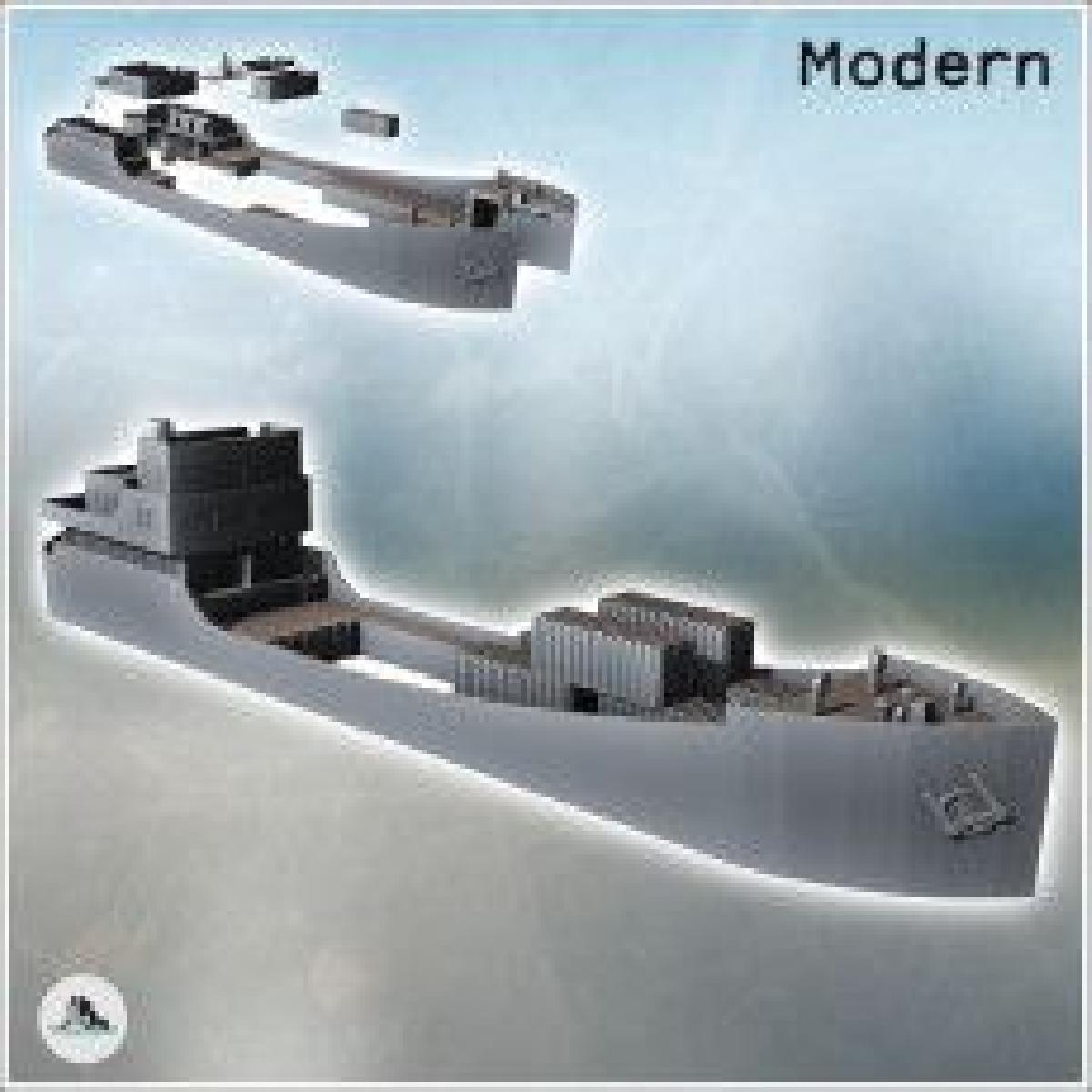 Grande navio de carga moderno com porao de carga central (7)   Era Fria Modern Warfare Conflict World War 3 RPG Pos apo WW3 WWIII