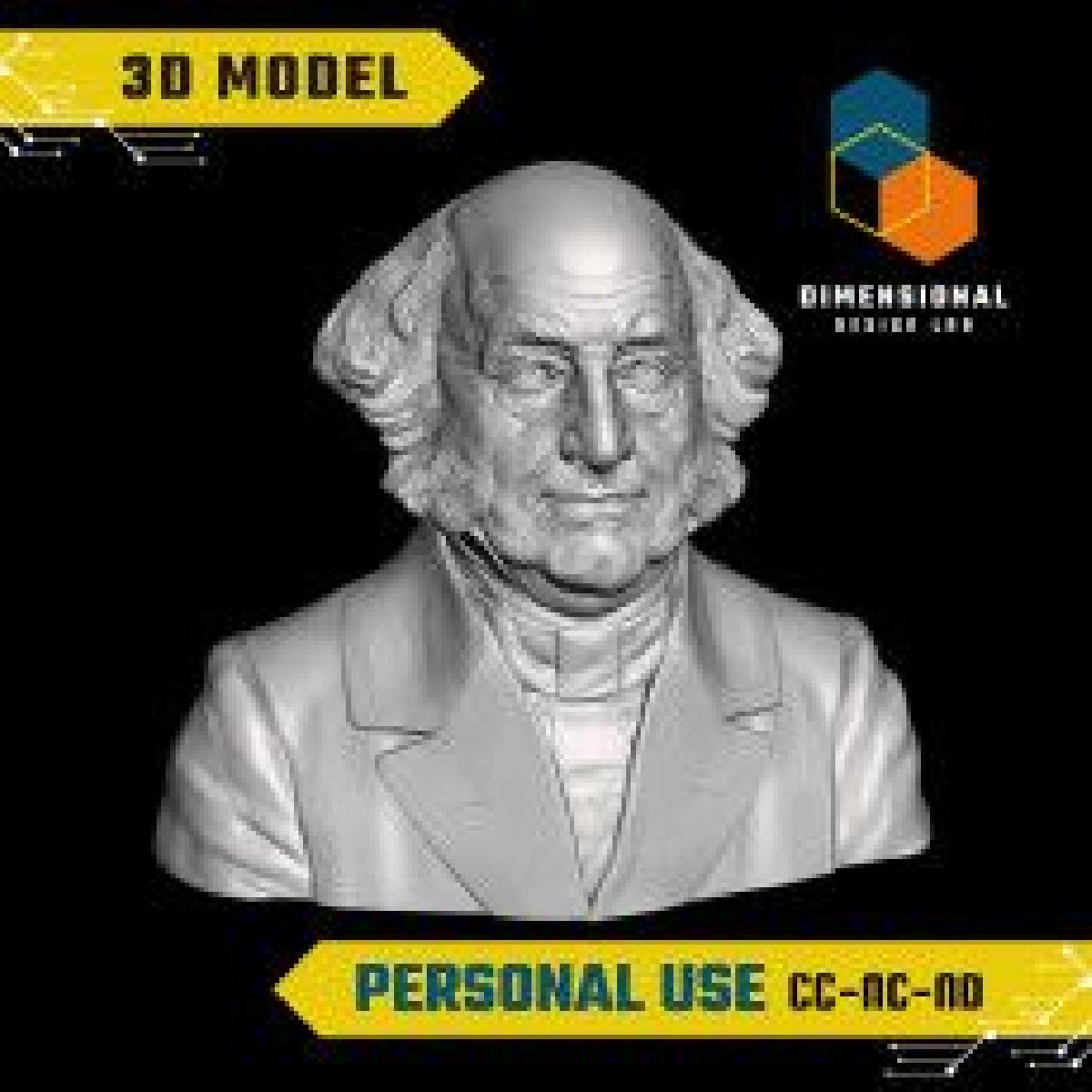 Martin Van Buren Arquivo STL de alta qualidade para impressao 3D (USO PESSOAL)