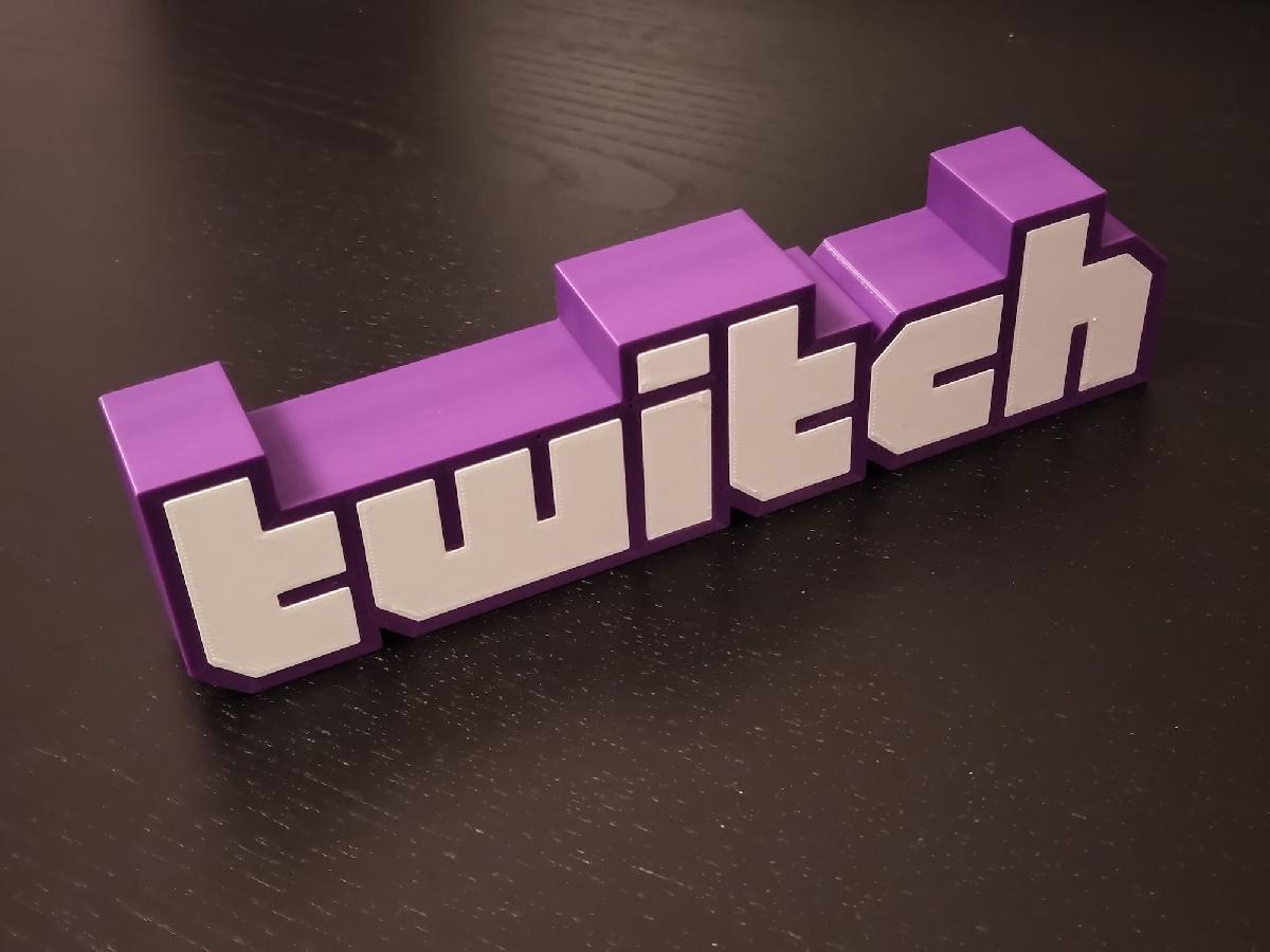 Logotipo 3D TWITCH multicolorido (nao e necessario MMU, encaixe rapido)