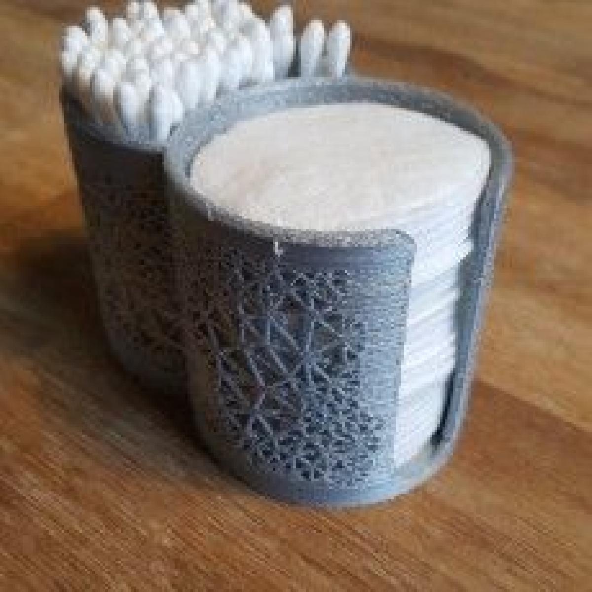 Recipiente para cotonetes e almofadas