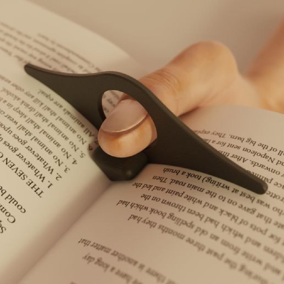 Suporte para Abertura de Pagina de Livro Anel de Polegar & Marca de Livro