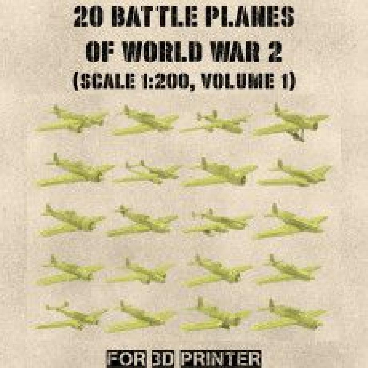 STL PACK 20 Avioes de Batalha da 2ª Guerra Mundial (Vol.1, escala 1:200) USO PESSOAL