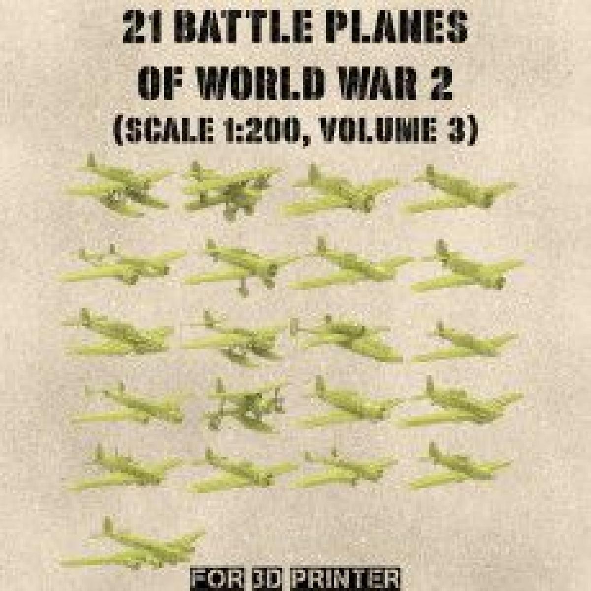 STL PACK 21 Avioes de Batalha da 2ª Guerra Mundial (Vol.3, escala 1:200) USO PESSOAL