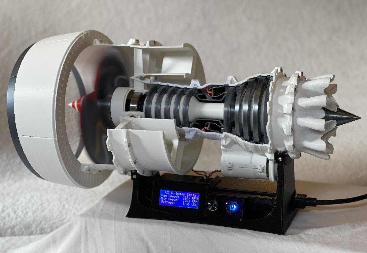 Motor a jato imprimivel em 3D Driver V3 Turbofan