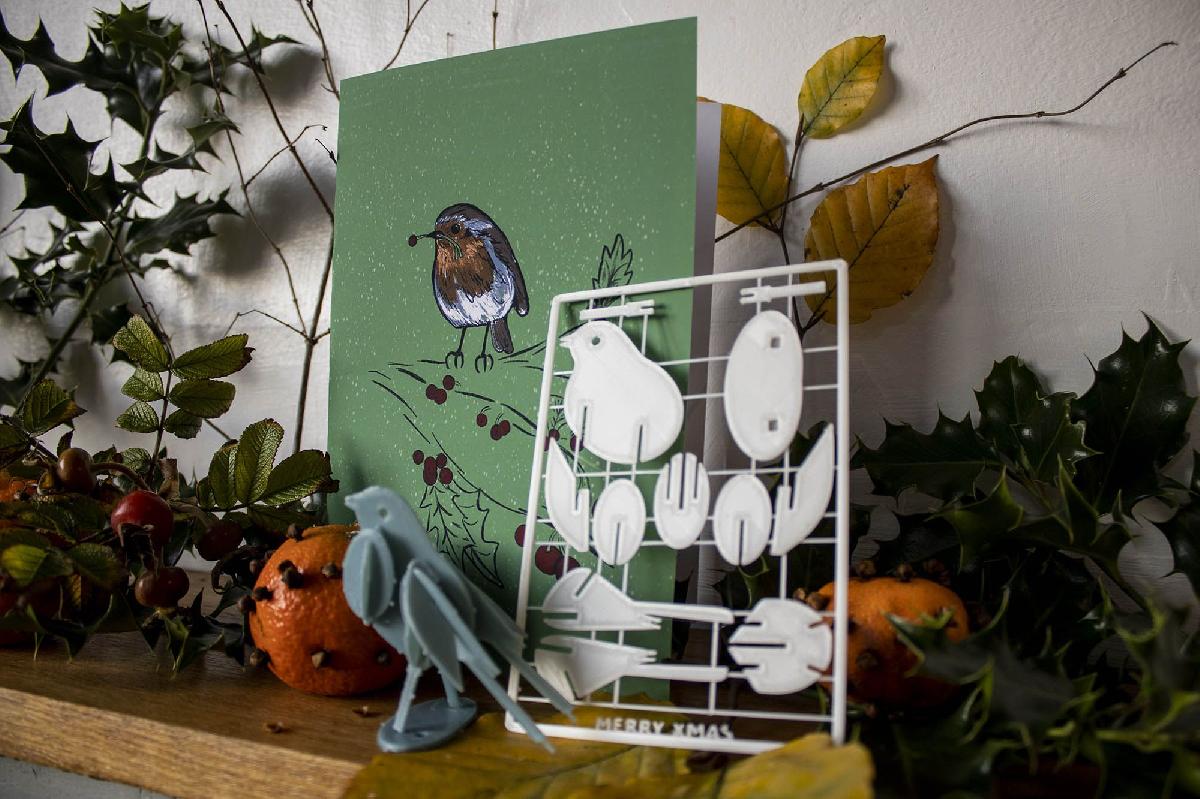 Robin Decoration   Cartao de Natal Flatpack