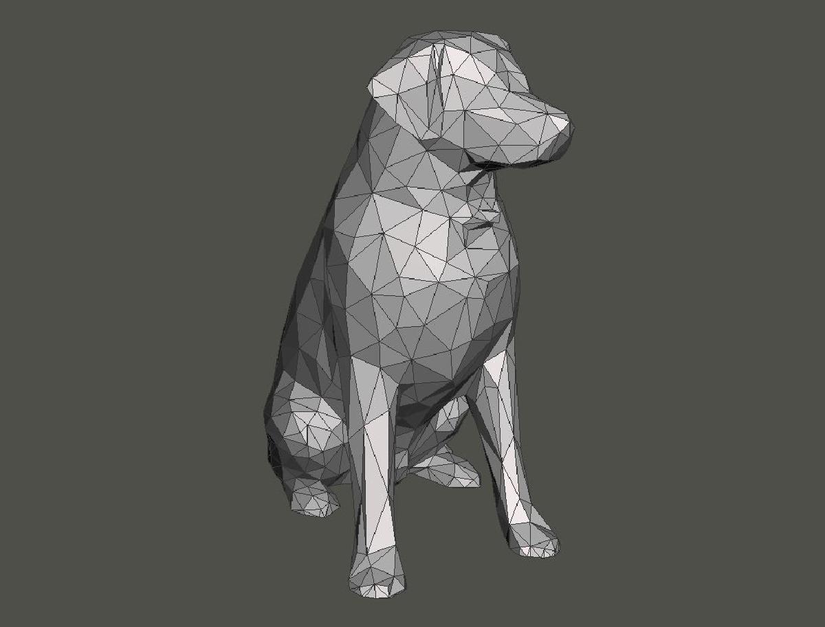 Low Poly Labrador (estátua do cão)