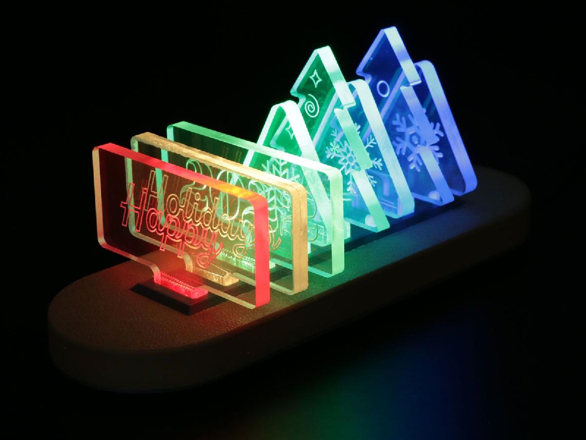 Exibicao de arte visual com acrilico e NeoPixels