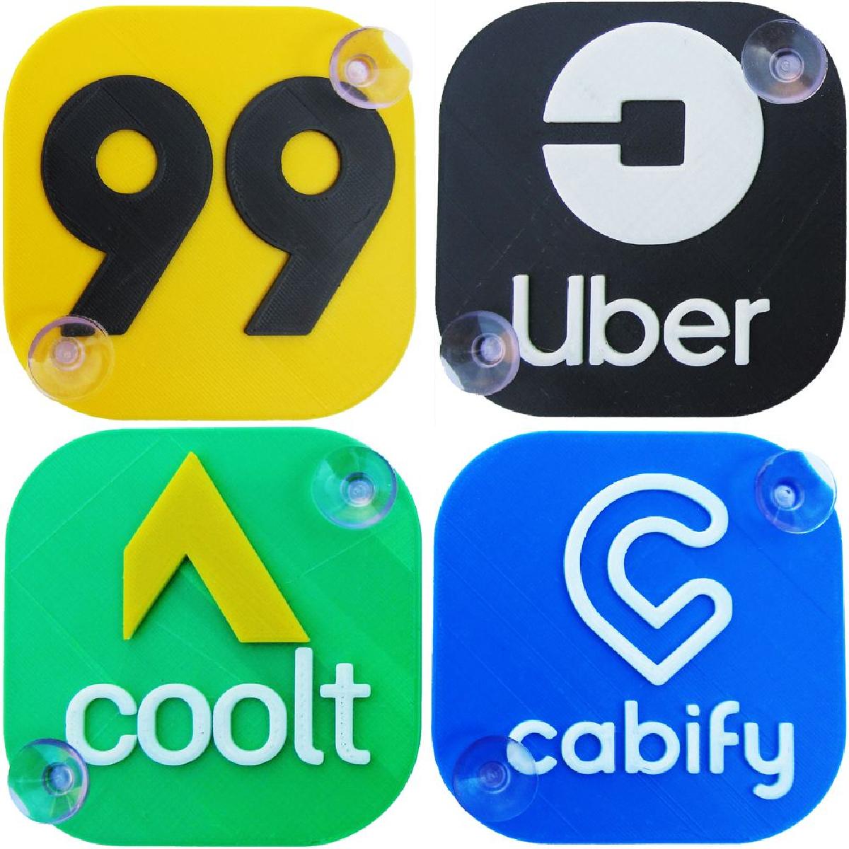 Placa Identificacao Motorista Aplicativo UBER 99 Cabify Coolt Indriver