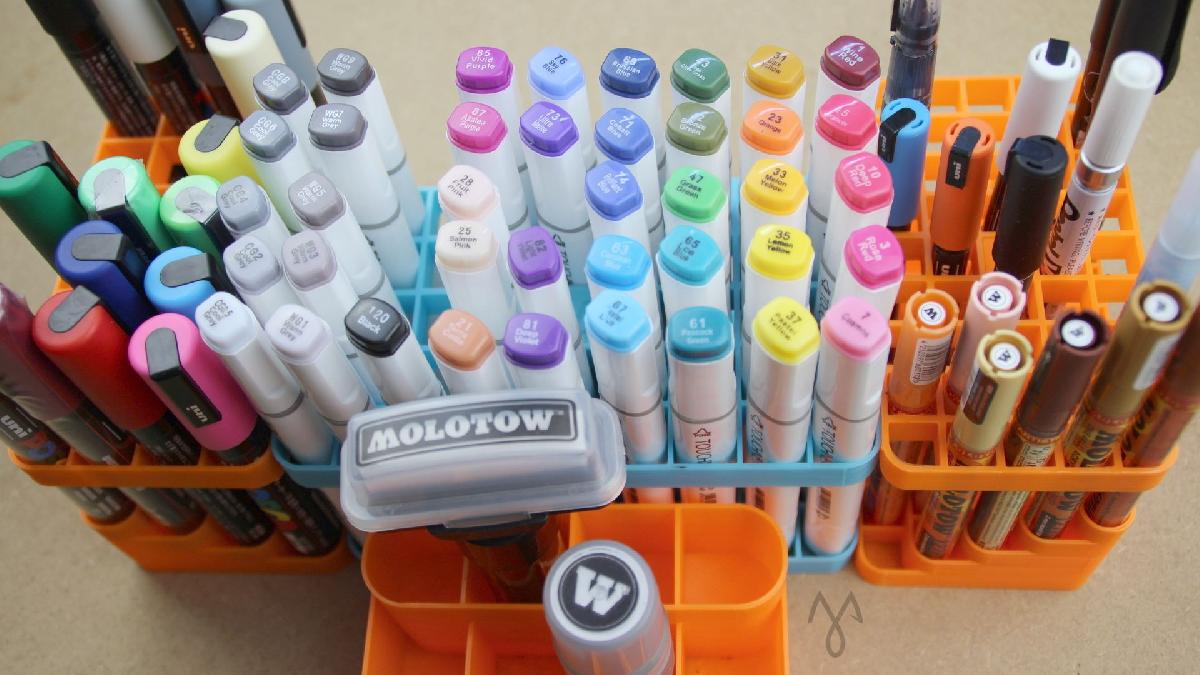 Suporte para marcadores, varios tamanhos (Serve para Posca, Molotow, Promarker, Copic, Sta...)