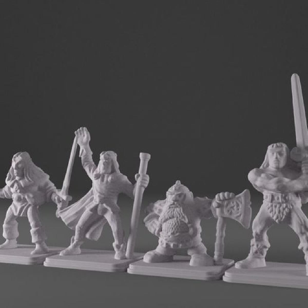 HeroQuest   Herois reformulados (Barbaro, Anao, Elfo, Mago)