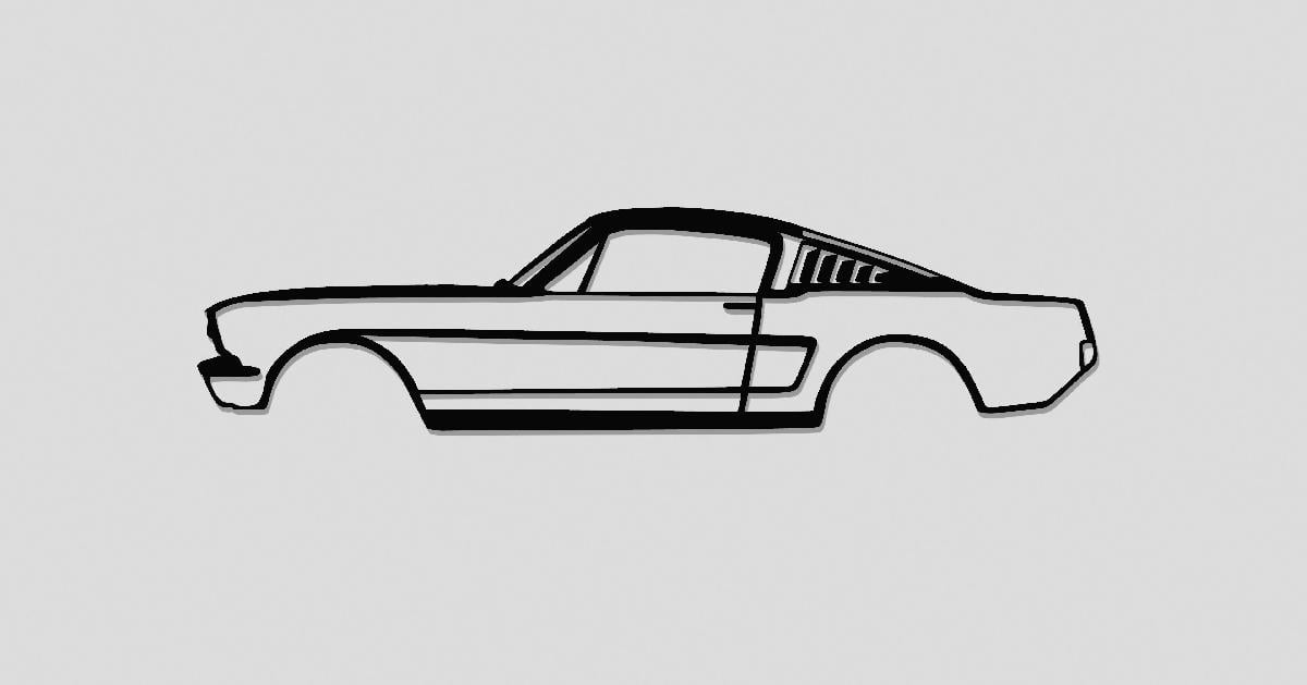 Arte de parede do Mustang fastback 2d