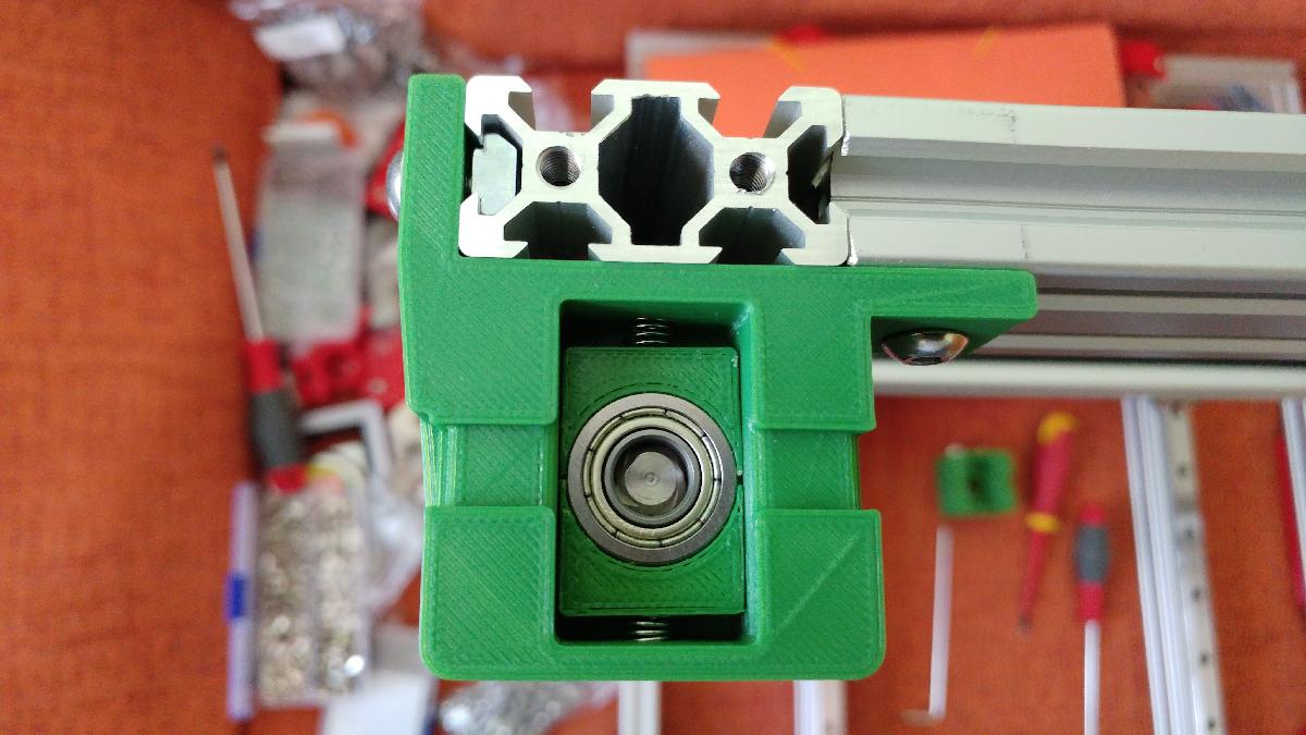 Parte Superior do Eixo Z com Mola para Perfil de Aluminio 2040